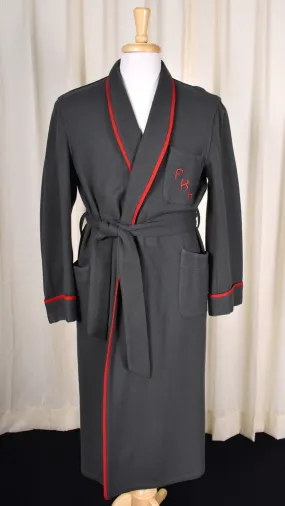 1950s Vintage Wool Monogrammed Robe