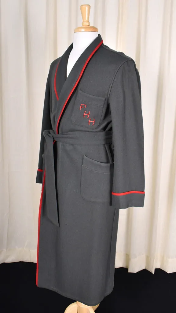 1950s Vintage Wool Monogrammed Robe