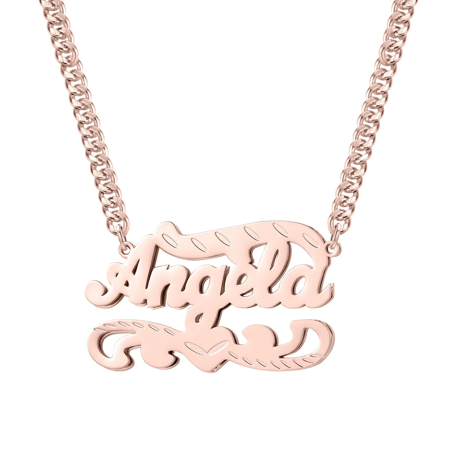 3D Double Layer Name Necklace QN349-F01
