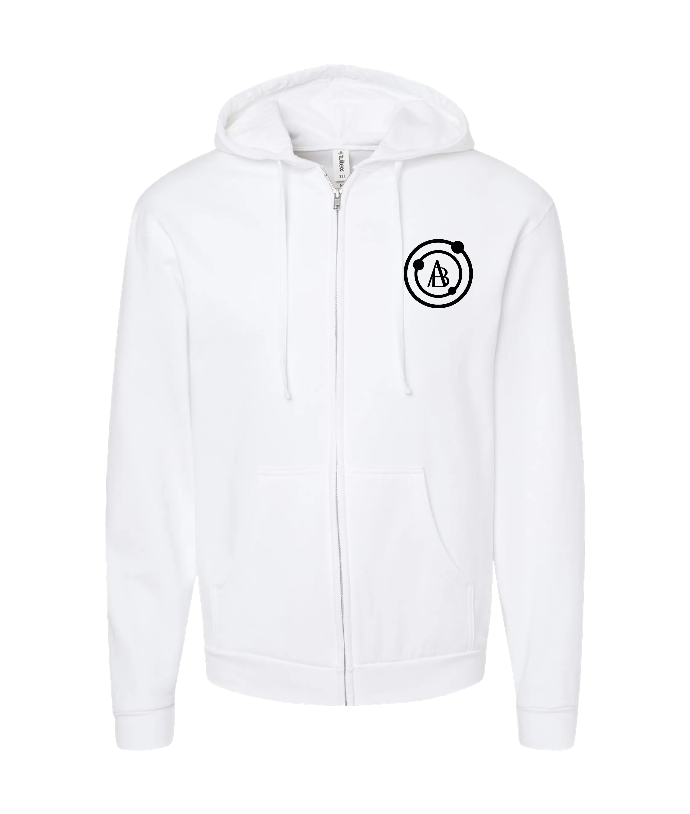 ANGEL BARBOSA - DESIGN 1 - White Zip Up Hoodie