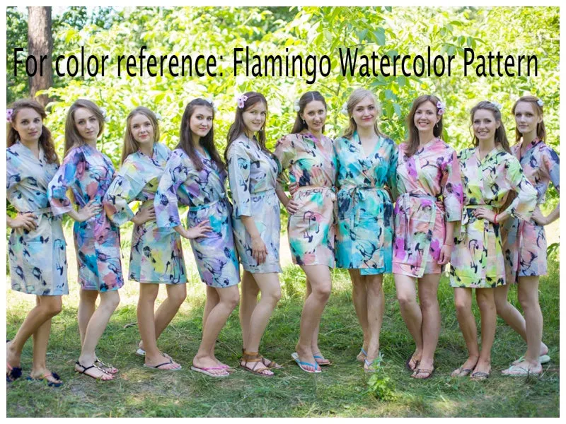 Aqua Coral Beach Days Style Caftan in Flamingo Watercolor