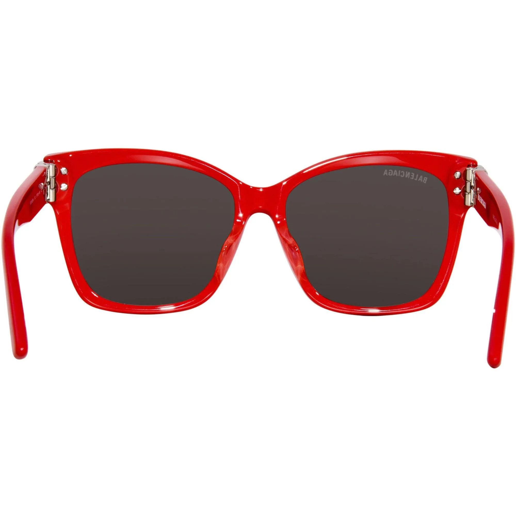 Balenciaga Women's Sunglasses - Red Acetate Square Frame Grey Lens | BB0102SA 012