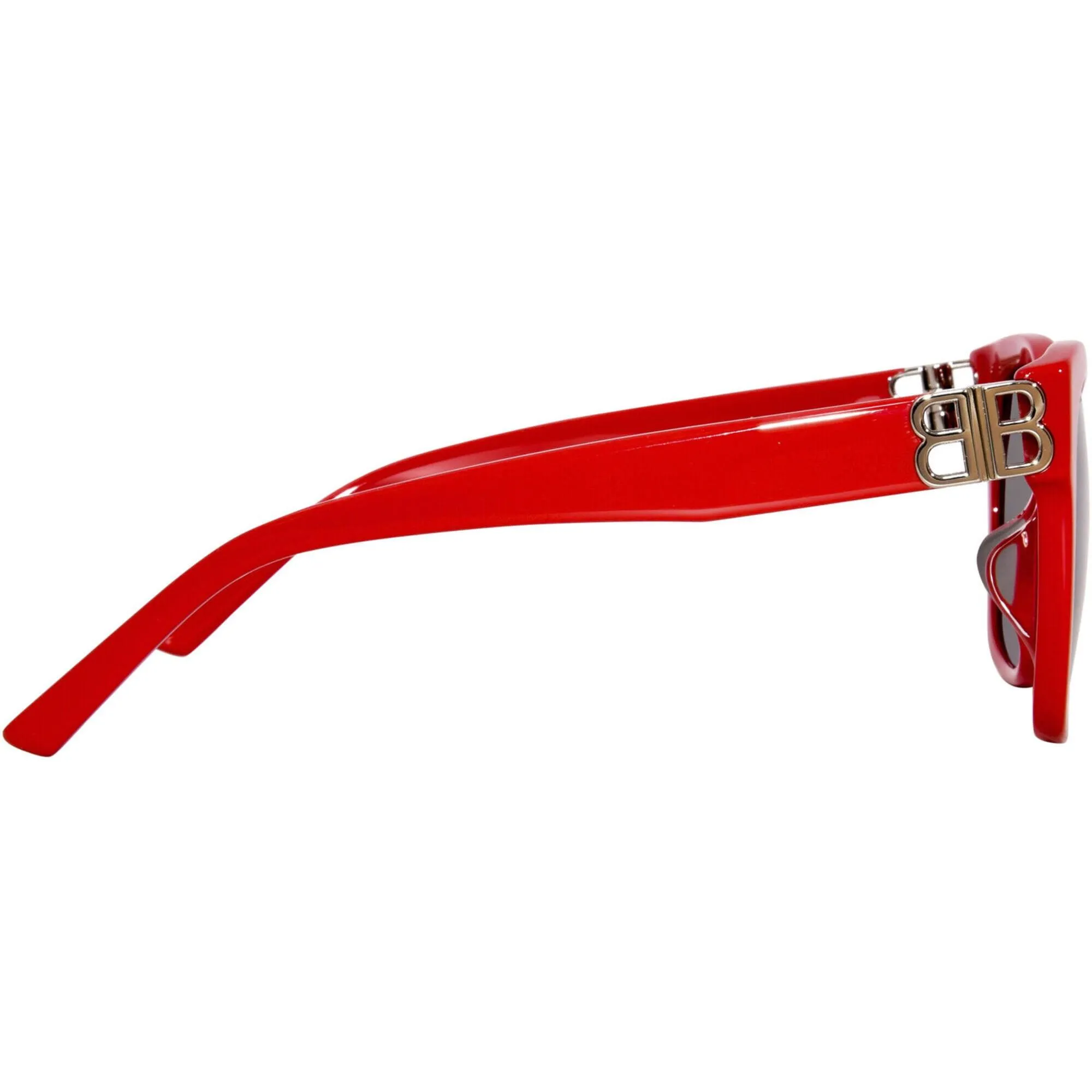 Balenciaga Women's Sunglasses - Red Acetate Square Frame Grey Lens | BB0102SA 012