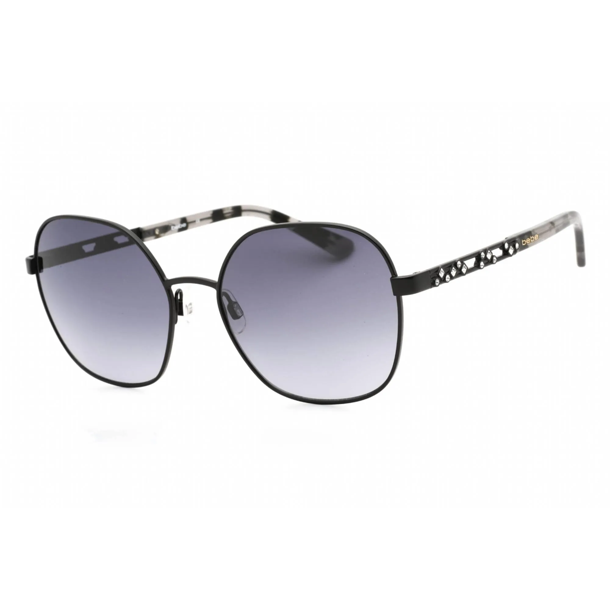 Bebe Women's Sunglasses - Jet Metal Full Rim Round Adjustable Nose Pads | BB7220 001