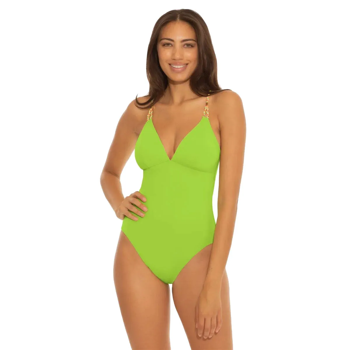 Becca Wrap Around Abigail Reversible Raspberry/Kiwi One Piece Womens Swimuit