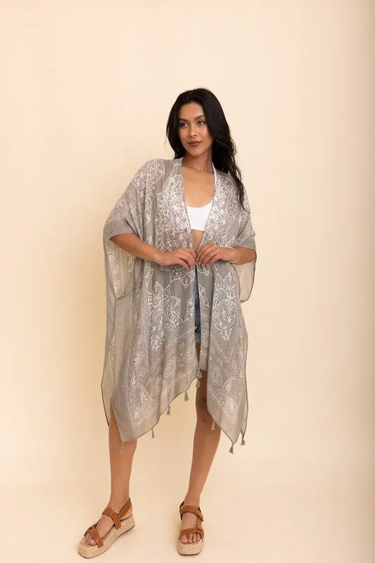 Bohemian Mandala Tassel Kimono - Beach Perfect