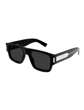 Bold Corner Square Sunglasses, Black
