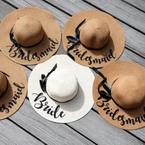 bride   bridesmaid bow floppy hats