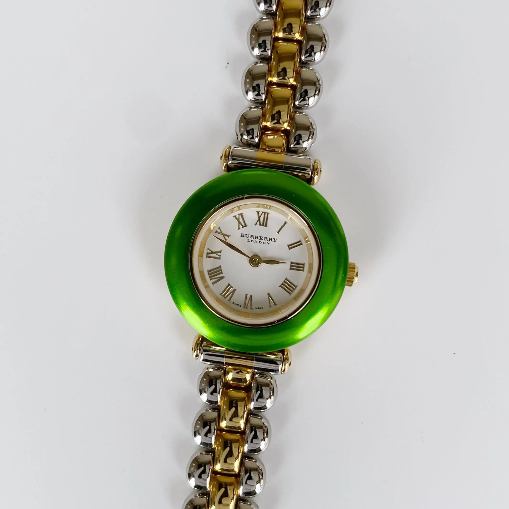 Burberry 1990s Interchangeable Bezel Watch with 7 bezels and case