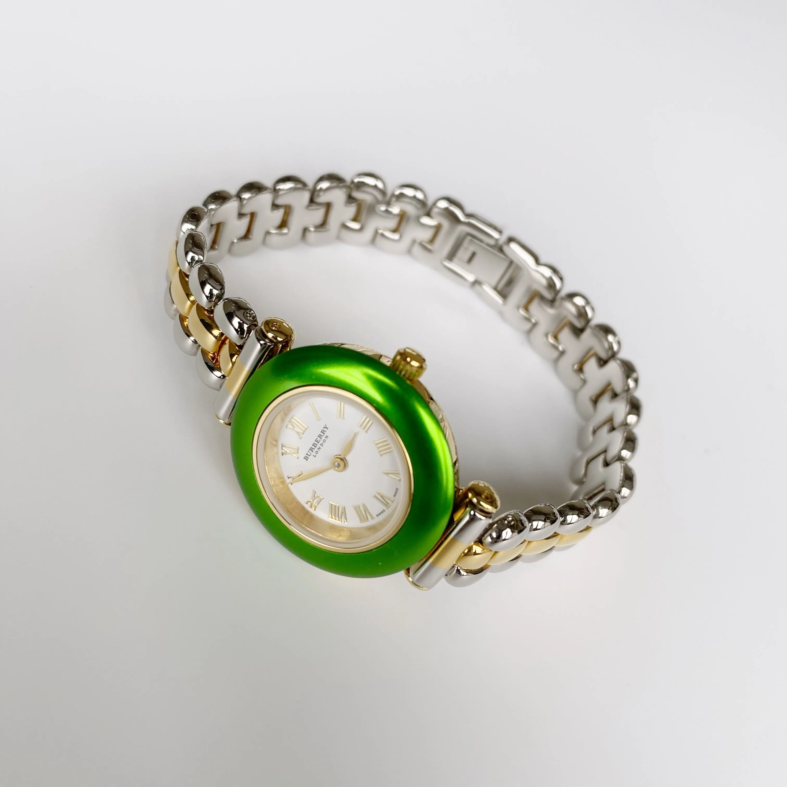 Burberry 1990s Interchangeable Bezel Watch with 7 bezels and case