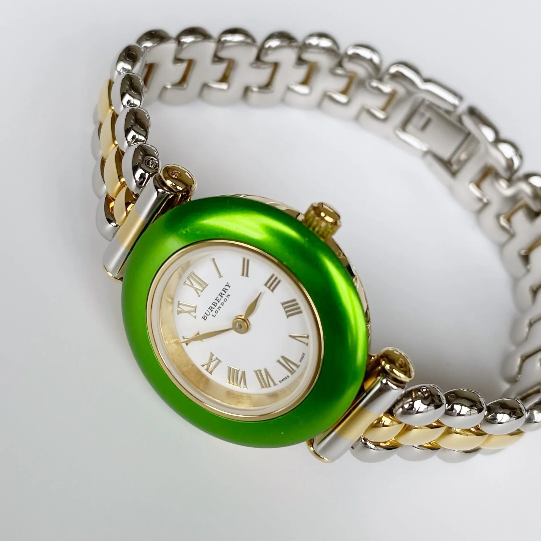 Burberry 1990s Interchangeable Bezel Watch with 7 bezels and case