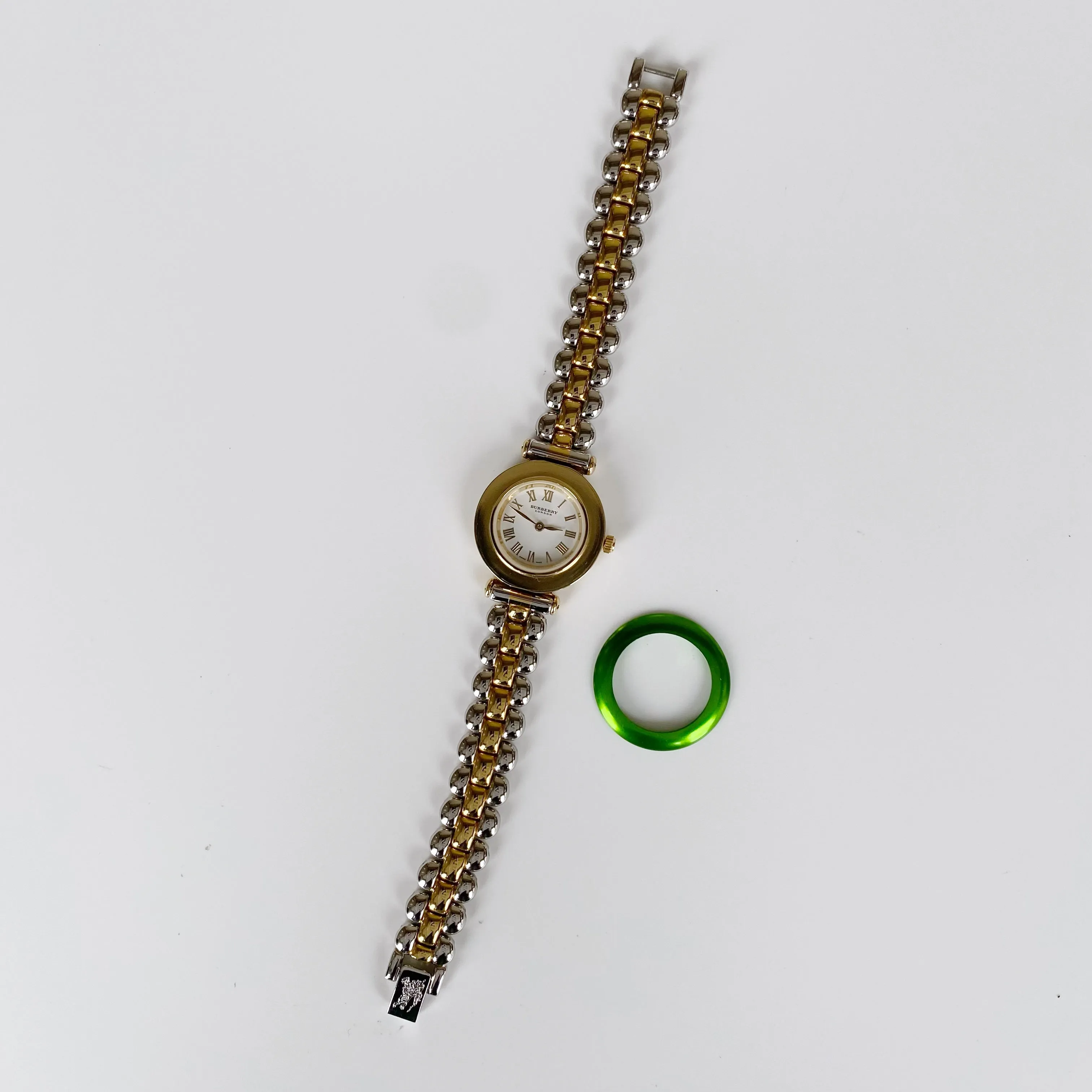 Burberry 1990s Interchangeable Bezel Watch with 7 bezels and case