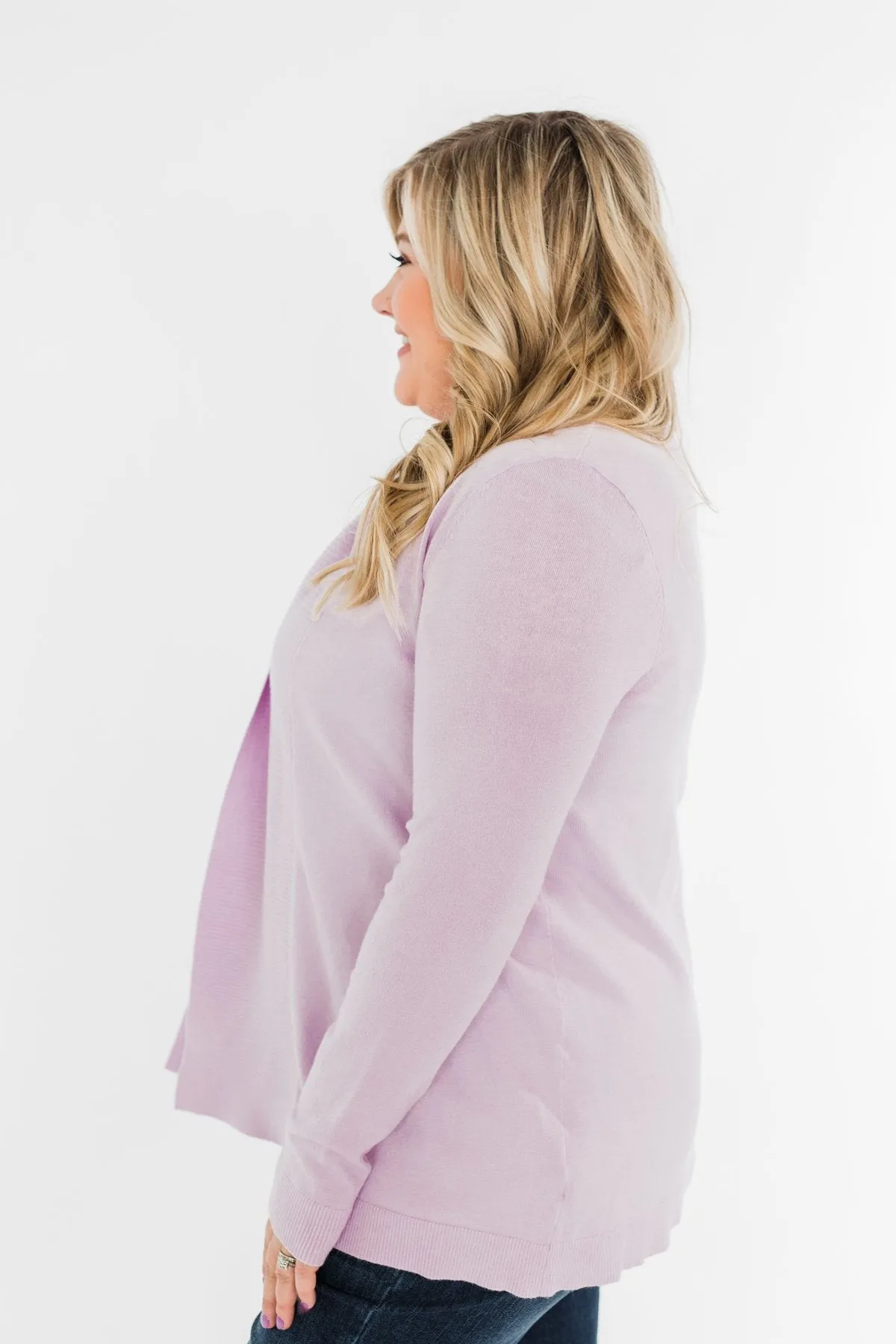 Can't Wait Open Front Cardigan- Lilac
