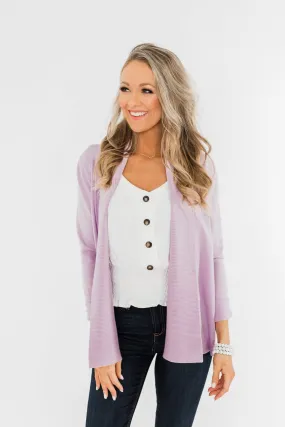 Can't Wait Open Front Cardigan- Lilac