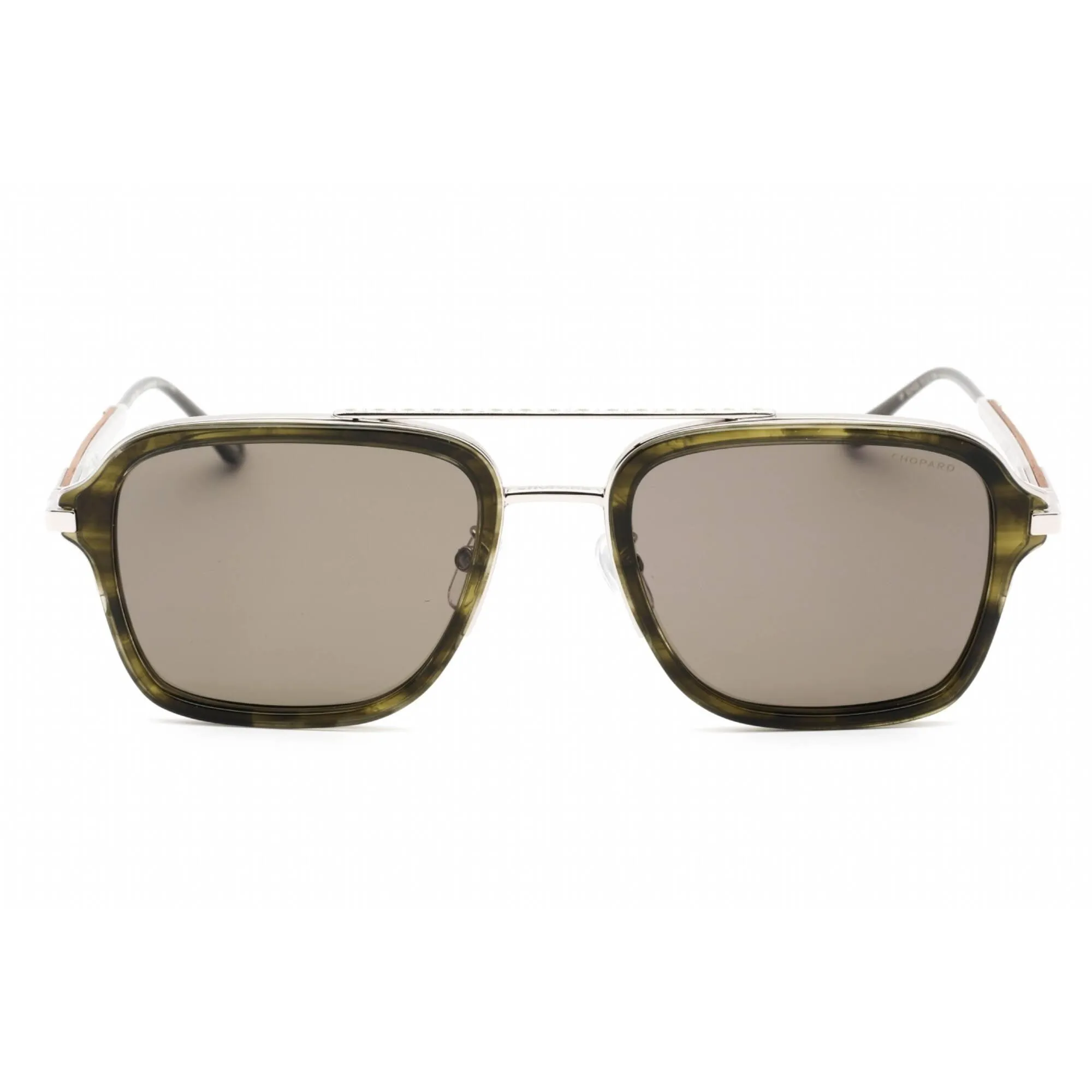Chopard Men's Sunglasses - Full Rim Shiny Palladium Metal Square Frame | SCHG36 579P