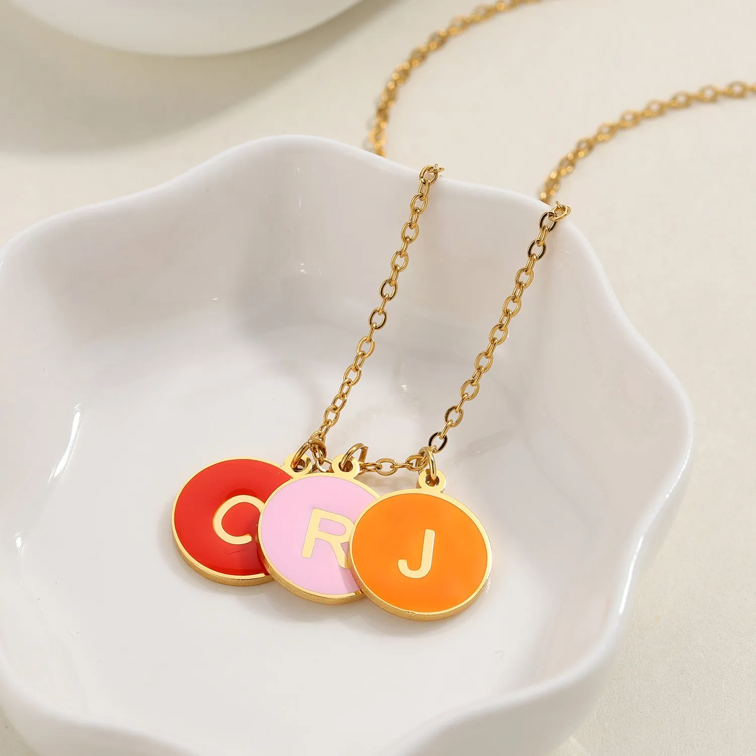 Color Initial Letter Necklace DN220501
