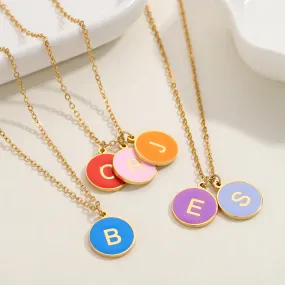 Color Initial Letter Necklace DN220501