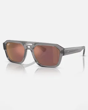 Corrigan Bio-Based Sunglasses in Polished Transparent Grey & Dark Violet Read