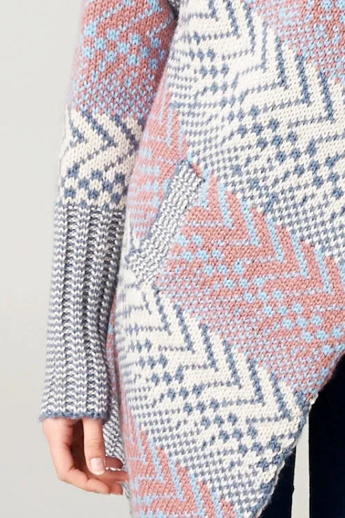 Cozy Zigzag Knit Striped Sweater