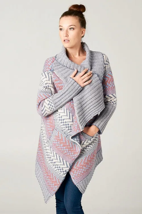 Cozy Zigzag Knit Striped Sweater