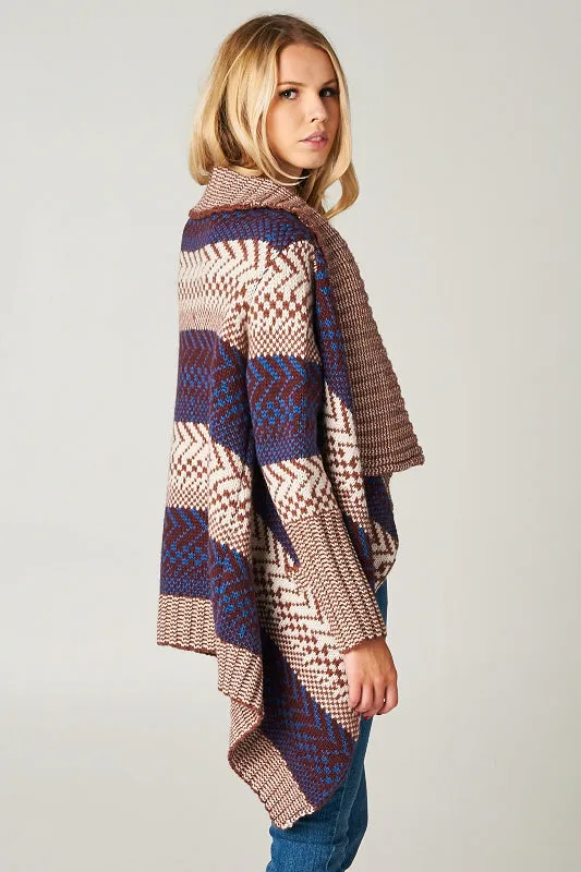 Cozy Zigzag Knit Striped Sweater