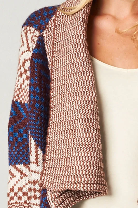 Cozy Zigzag Knit Striped Sweater