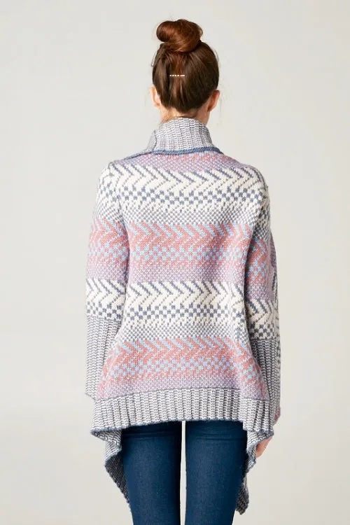 Cozy Zigzag Knit Striped Sweater