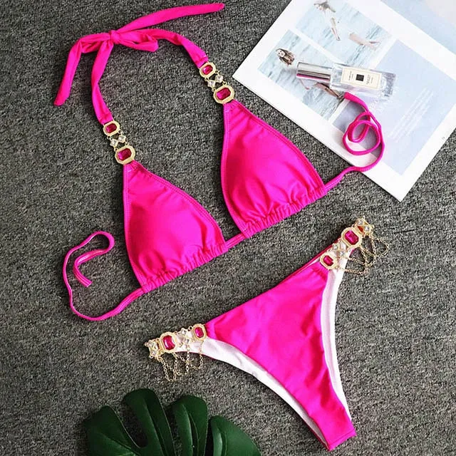 Crystal Diamond Bikini Swimwear