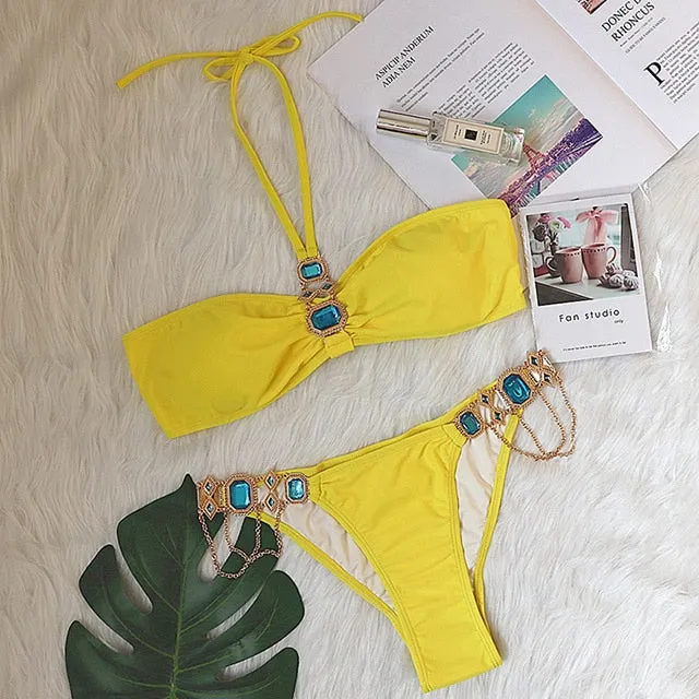 Crystal Diamond Bikini Swimwear