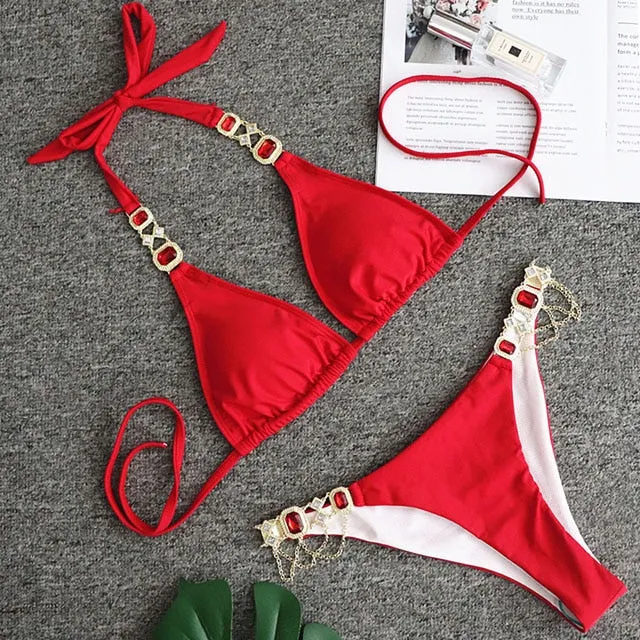 Crystal Diamond Bikini Swimwear