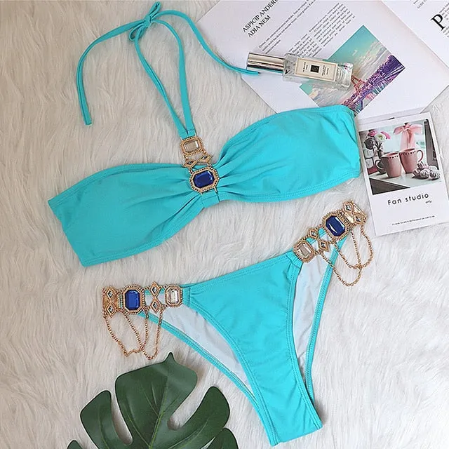 Crystal Diamond Bikini Swimwear