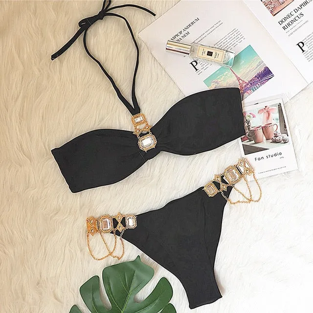 Crystal Diamond Bikini Swimwear