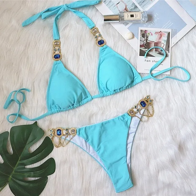 Crystal Diamond Bikini Swimwear