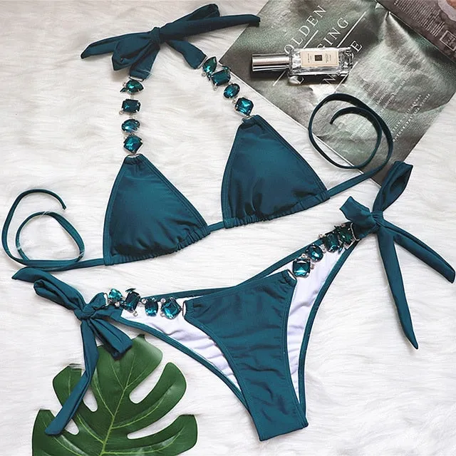 Crystal Diamond Bikini Swimwear