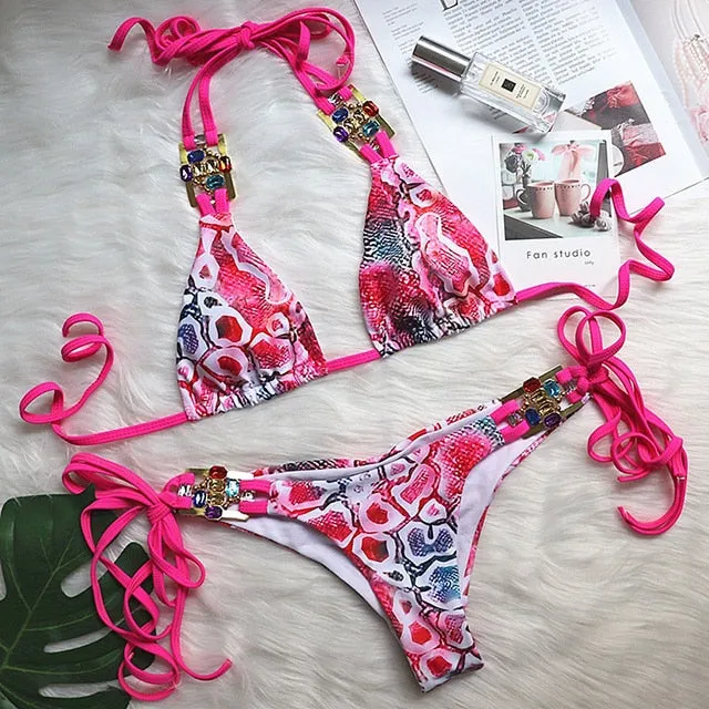 Crystal Diamond Bikini Swimwear