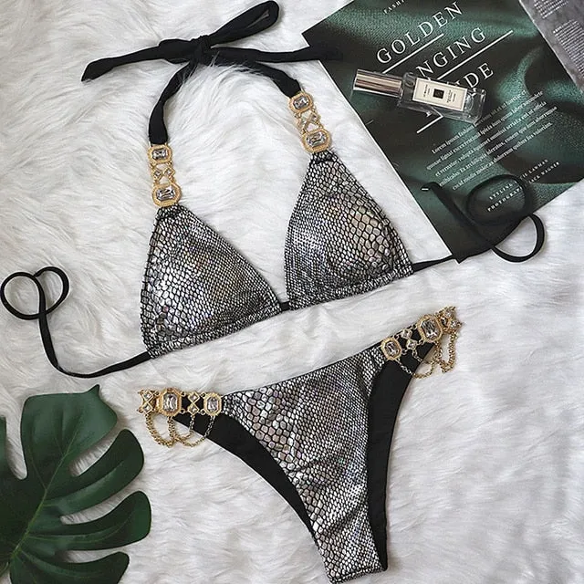 Crystal Diamond Bikini Swimwear