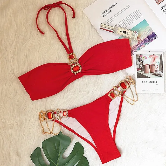 Crystal Diamond Bikini Swimwear