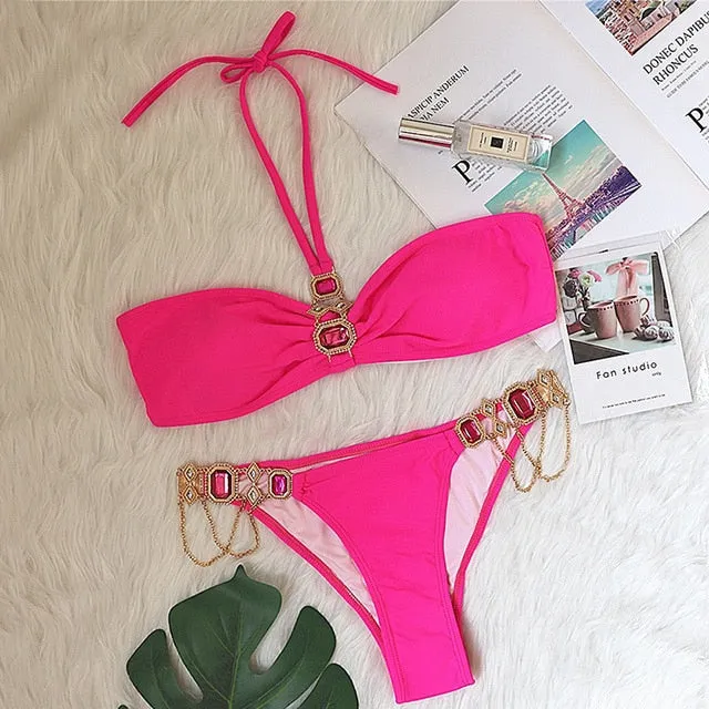 Crystal Diamond Bikini Swimwear
