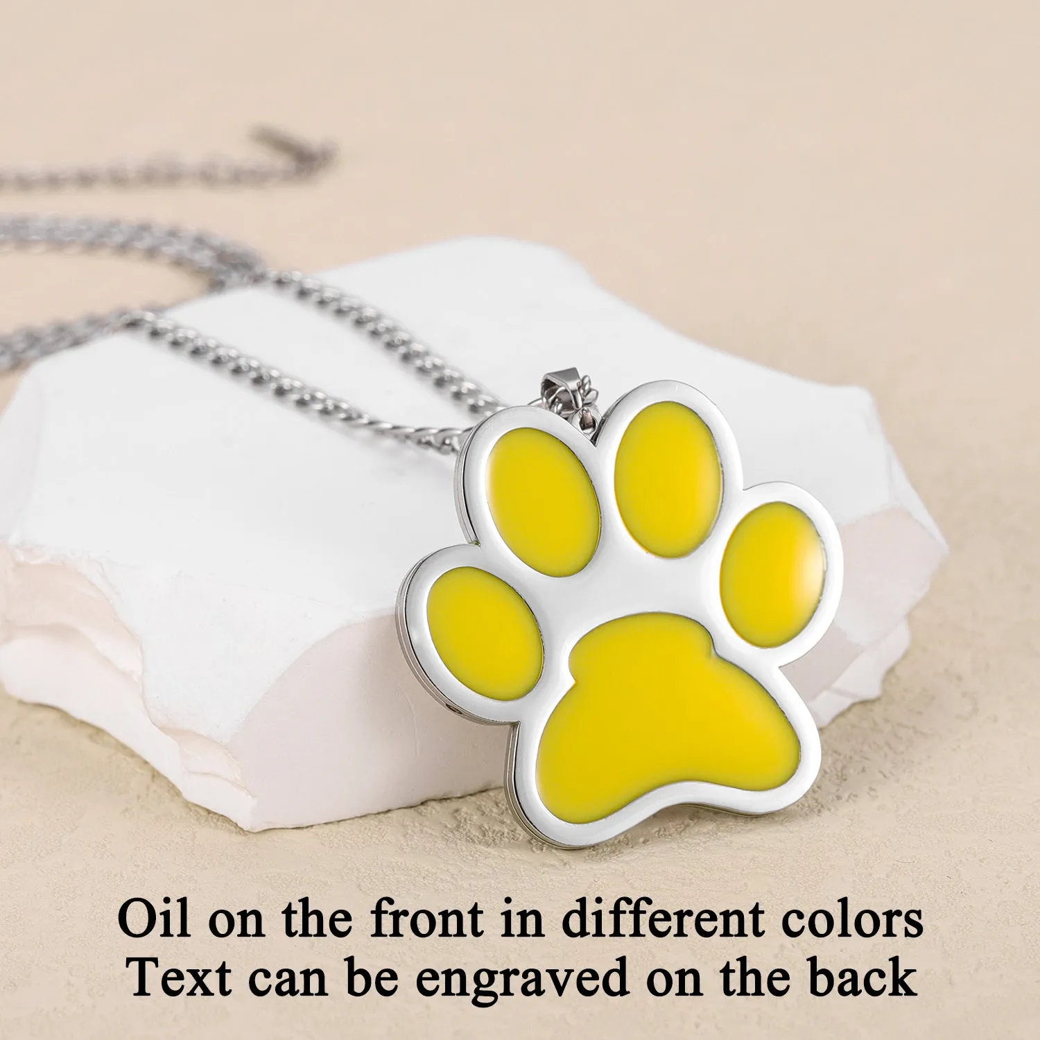 Custom Enamel Paw Print Necklace MN1766