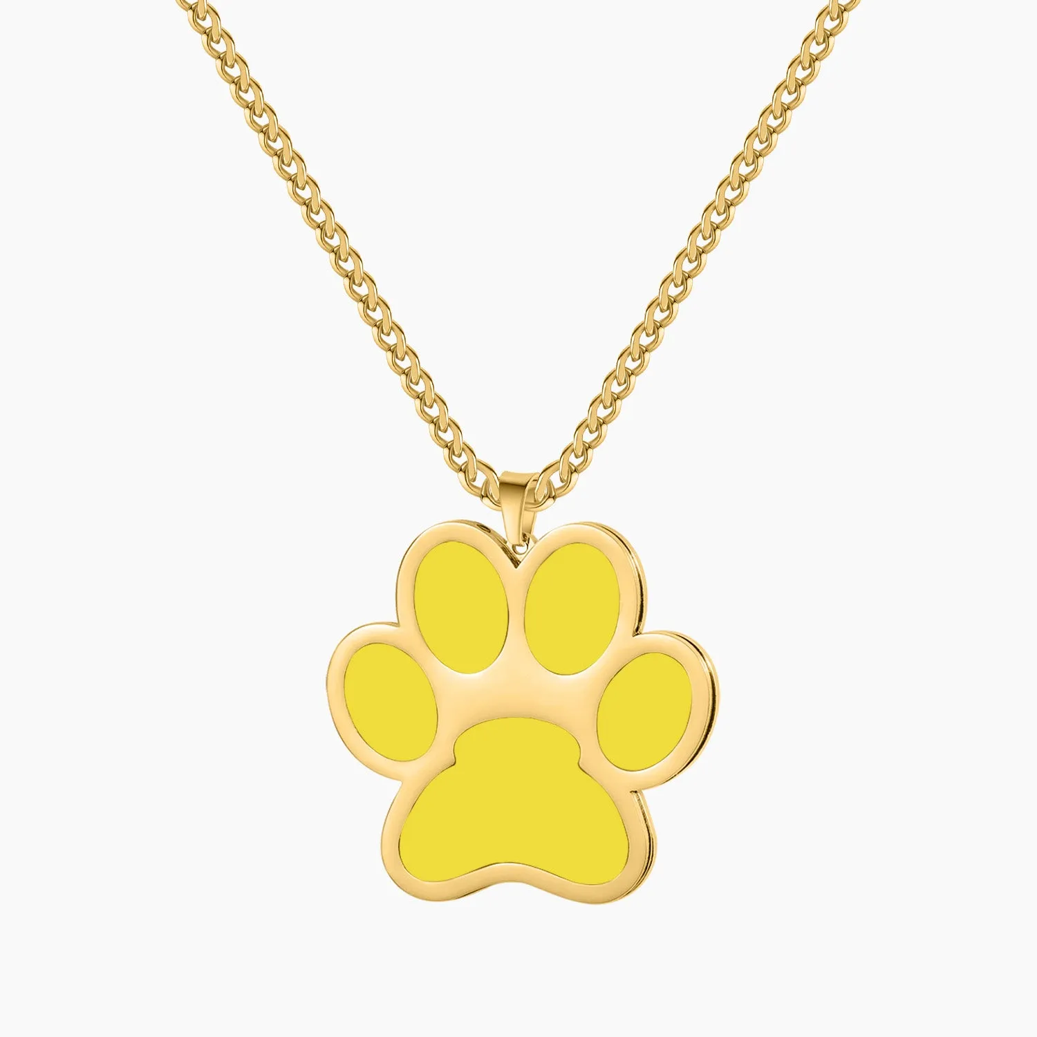 Custom Enamel Paw Print Necklace MN1766