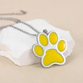 Custom Enamel Paw Print Necklace MN1766