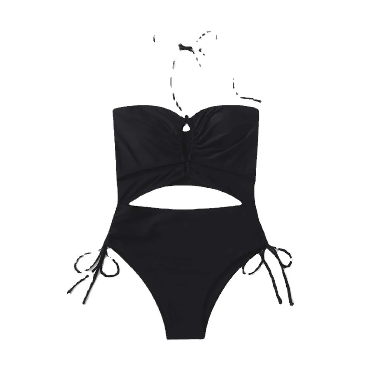 Cut-out Navel Design Backless Triangle One-piece Swimsuits