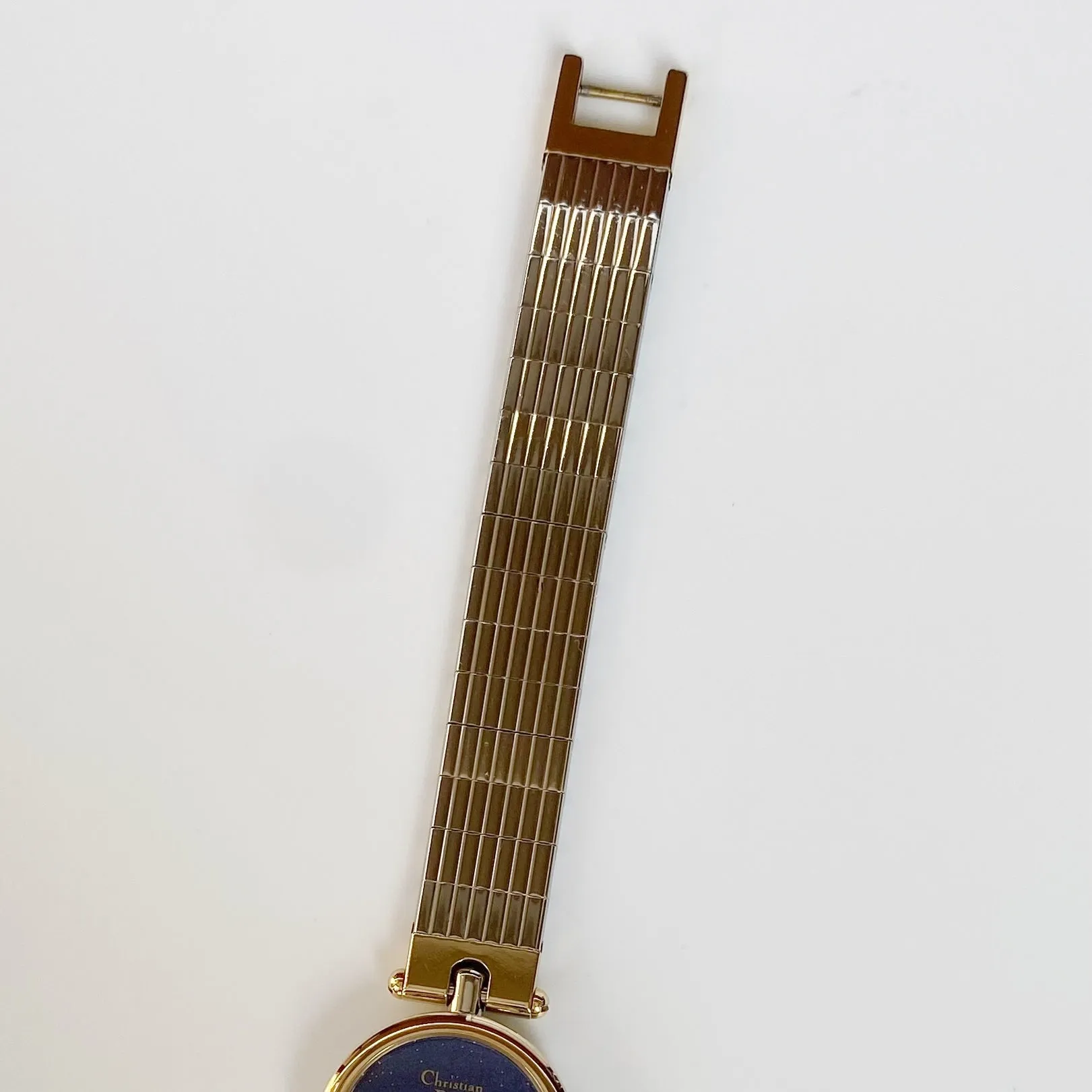 Dior 1990s Navy Dial Round Two Tone Watch