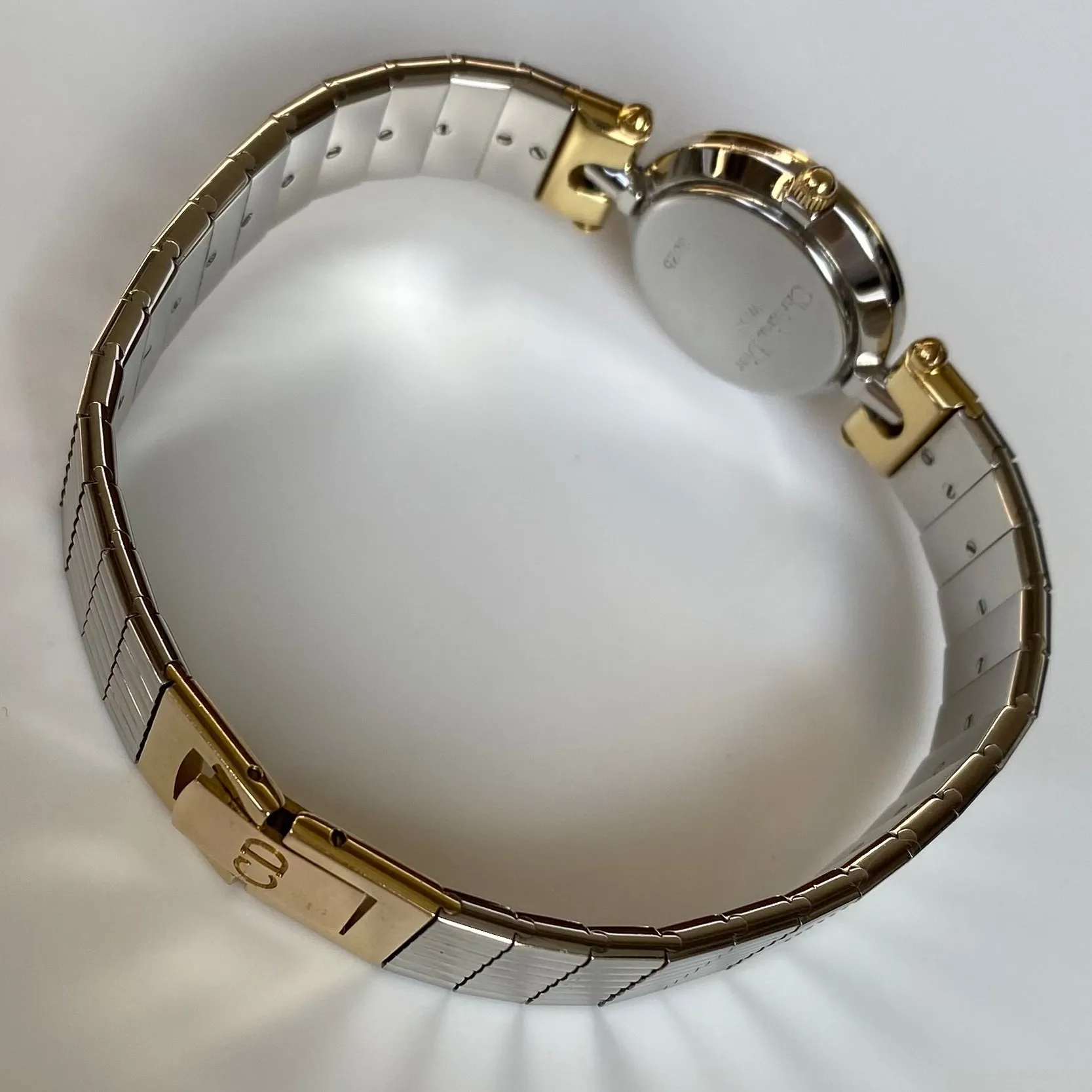 Dior 1990s Navy Dial Round Two Tone Watch