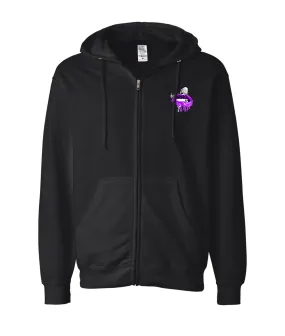 DJ Cyka - Purple Lips - Black Zip Hoodie