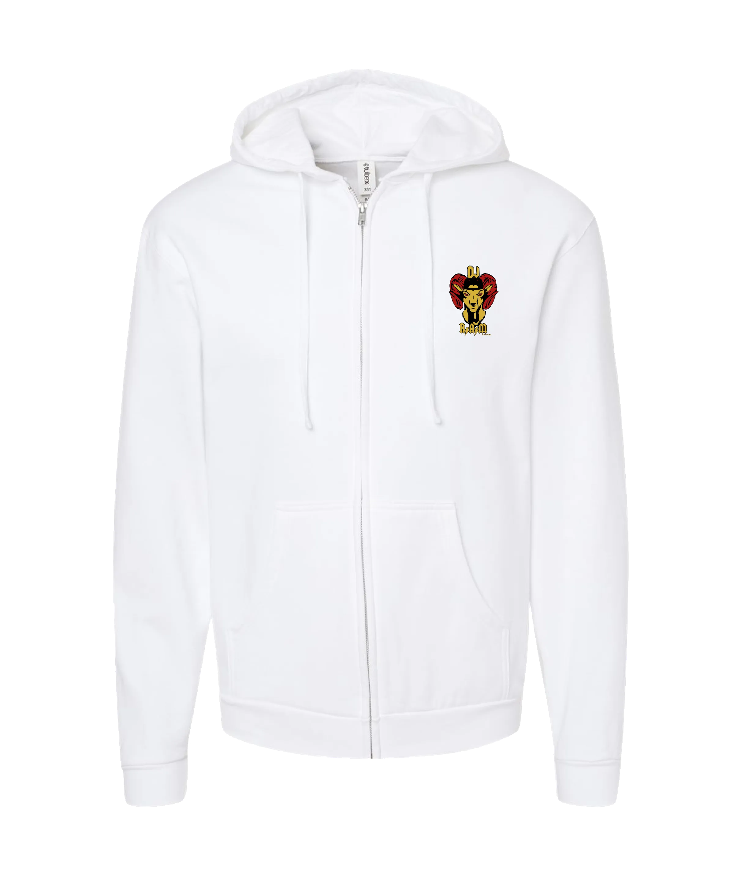 DJ R.A.M - Logo - White Zip Up Hoodie