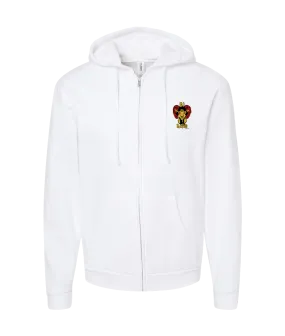 DJ R.A.M - Logo - White Zip Up Hoodie