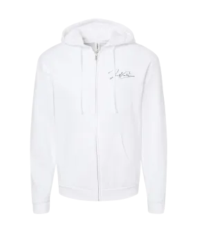 Dsplita - Black Text - White Zip Up Hoodie
