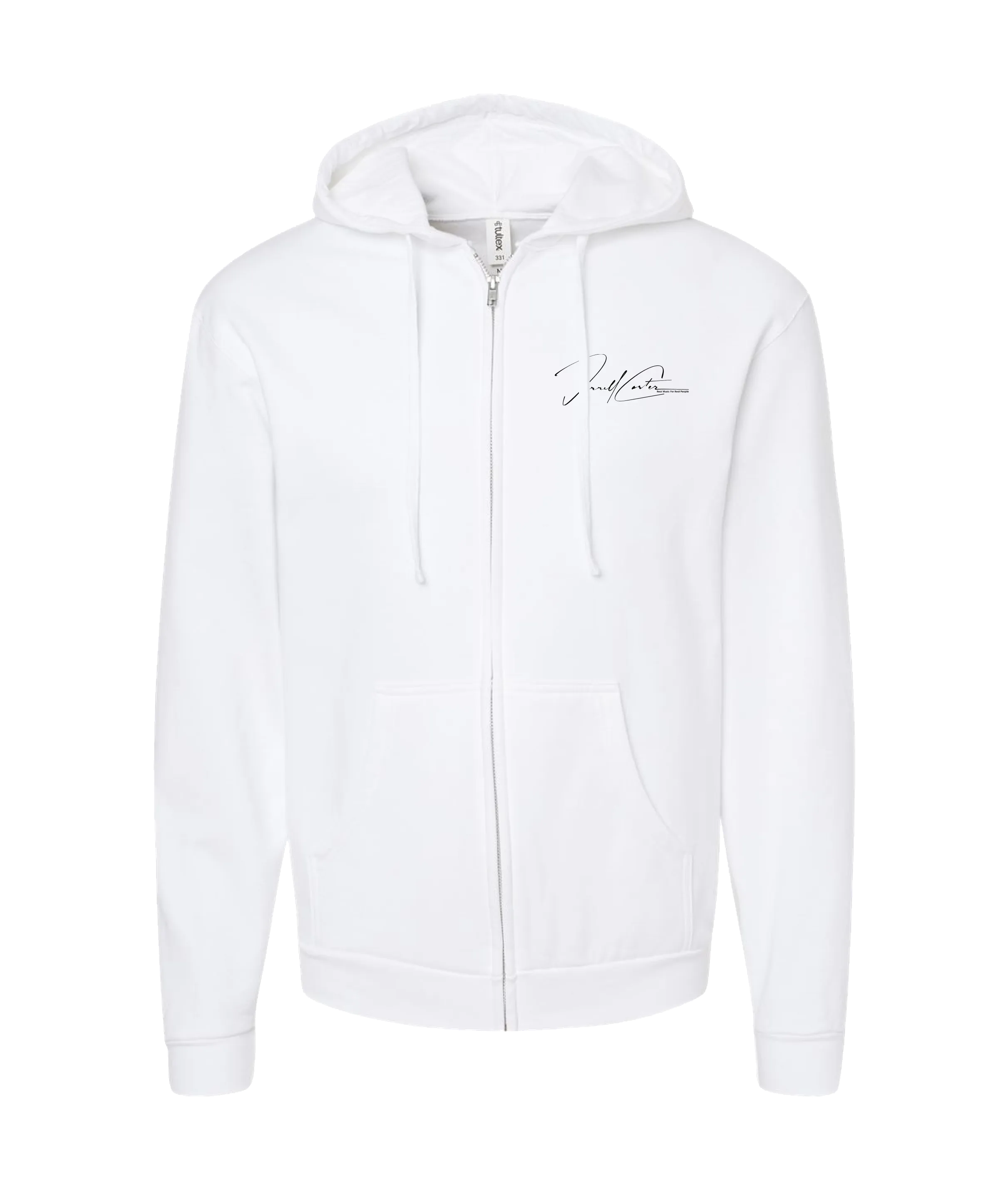 Dsplita - Black Text - White Zip Up Hoodie