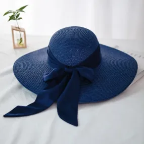 Elegant Beach Sunscreen Hats Summer Straw Hat Fashion Folding  Women Big Bow-knot Vacation Travel Sun Hat Chapeau Female